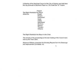 Transcript - Minutes of Council - Meeting no. 0040, 15 Feb 1858 [Municipal Council of Sydney]
