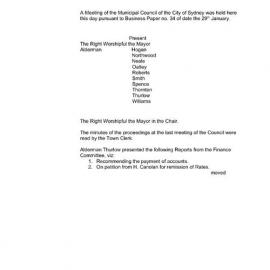Transcript - Minutes of Council - Meeting no. 0039, 01 Feb 1858 [Municipal Council of Sydney]