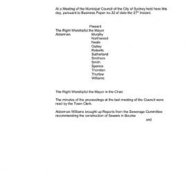 Transcript - Minutes of Council - Meeting no. 0037, 25 Jan 1858 [Municipal Council of Sydney]