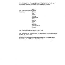 Transcript - Minutes of Council - Meeting no. 0028, 26 Oct 1857 [Municipal Council of Sydney]
