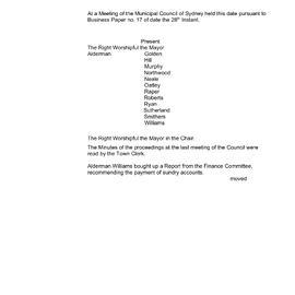 Transcript - Minutes of Council - Meeting no. 0022, 31 Aug 1857 [Municipal Council of Sydney]