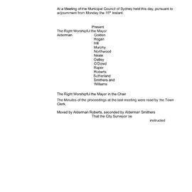 Transcript - Minutes of Council - Meeting no. 0011, 16 Jun 1857 [Municipal Council of Sydney]