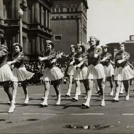 Sydney United precision marching team, Druitt Street Sydney, 1955
