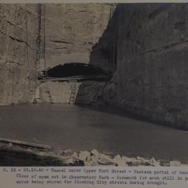 Western portal of tunnel from base of Circular Open Cut in Observatory Park, Millers Point, 1940