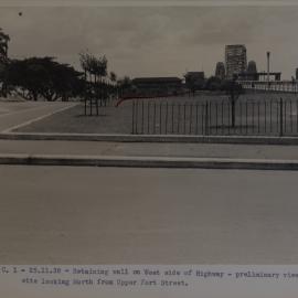 View north from west side of Bradfield Highway across Upper Fort Street Millers Point, 1938