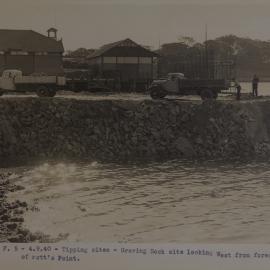 View west from foreshore near Cowper Wharf Road Potts Point, 1940