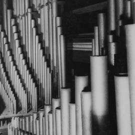 The Grand Organ, close up of pedal pipes, Sydney Town Hall, 1936