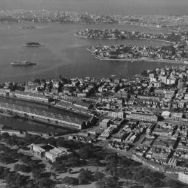 Aerial view of Sydney, looking east from  the Domain and NSW Art Gallery, 1937 