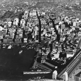 Aerial view of Sydney looking south over Circular Quay, 1937
