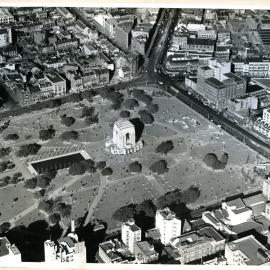 Aerial view of Sydney showing Hyde Park South, 1937