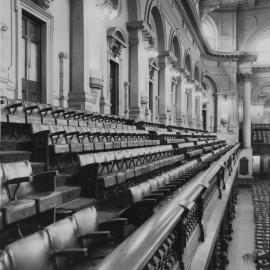 Sydney Town hall, Main Hall gallery level seating, 1937