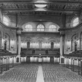 Sydney Town Hall, main hall showing seating arrangements, 1937