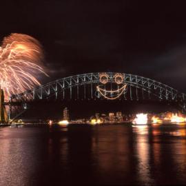 New Years Eve fireworks over the Sydney Harbour Bridge, 2000