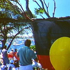 Aboriginal flag, Australia Day, Mrs Macquarie's Chair Sydney, 1988