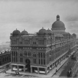 View from Town Hall, Queen Victoria Market Building (QVB), Druitt and George Streets Sydney, 1898.