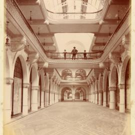 Ground floor interior of Queen Victoria Market Building (QVB), George Street Sydney, 1898