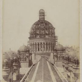 The main dome under construction, Queen Victoria Market Building (QVB), George Street Sydney, 1898