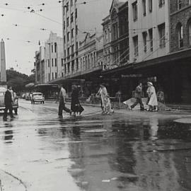 Looking east along Bathurst Street from Pitt Street Sydney, 1956