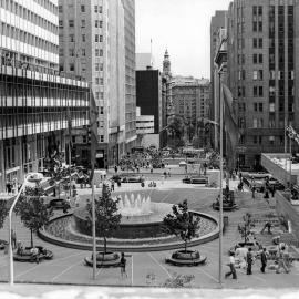 Fountain at the top of Martin Place, Macquarie Street Sydney, 1980s