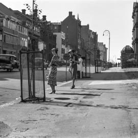 Bus stop outside Sydney Hospital, Macquarie Street Sydney, circa 1940s