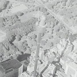 Aerial photograph (oblique), Hyde Park, Elizabeth Street Sydney, 1983