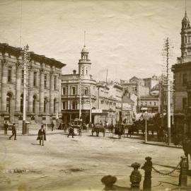 Bridge Street looking south west from Macquarie Place Sydney, 1890