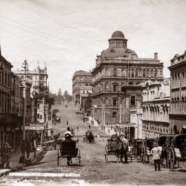 Looking east along Bridge Street from George Street Sydney, circa 1890