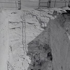 Rock cutting and excavation work at York St North (also known as Cumberland St)