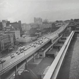 Heavy traffic on the Circular Quay viaduct