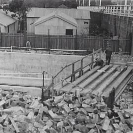 View of construction of footway over west-bound carriageway