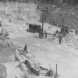 View of excavations for expressway