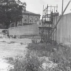 Preliminary site work, pedestrian bridge