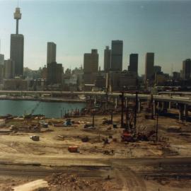 City skyline and Darling Harbour south, 1985