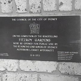 Fitzroy Gardens plaque