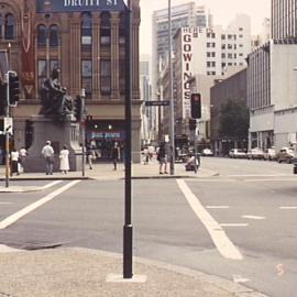 Queen Victoria Statue and east side of George Street Sydney, 1992