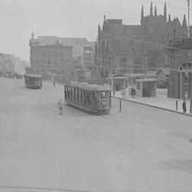 Trams on George Street Sydney, 1930s