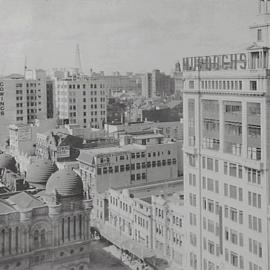 Aerial view from Sydney Town Hall clock tower, 1930