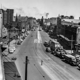 Traffic on George Street West, Broadway Chippendale, 1940s