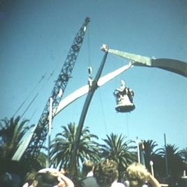 Arch being set up for Royal Visit