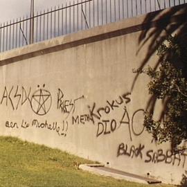 Graffiti on wall of Cahill Expressway