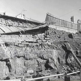 Collapsed retaining wall