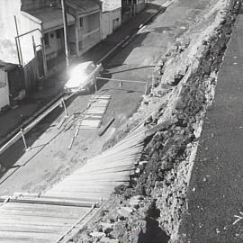 Collapsed retaining wall