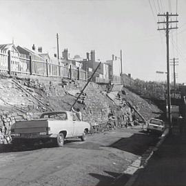 Collapsed retaining wall