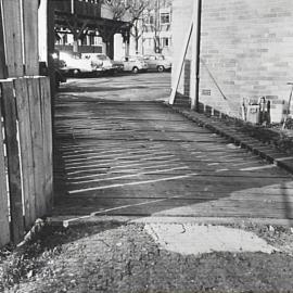 Timber bridge & fence near Chevron Hotel excavation