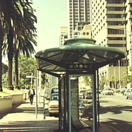 Bus stop on Macquarie Street, 1989