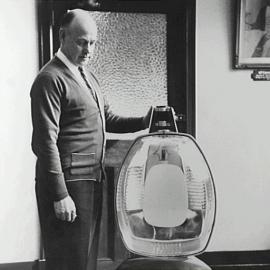 Man with street light