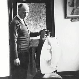 Man with street light