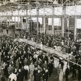 Opening ceremony at Nuffield Square, Sydney factory of British Motor Corporation, Zetland, 1950