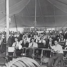 Opening ceremony at Nuffield Square, Sydney factory of British Motor Corporation, Zetland.