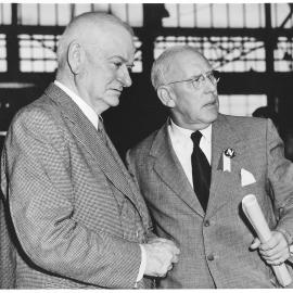 Opening ceremony at Nuffield Square, Sydney factory of British Motor Corporation, Zetland.